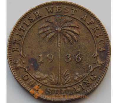 Монета Британская Западная Африка 1 шиллинг 1936 КМ12а F арт. 7412