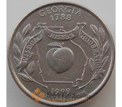 Монета США 25 центов 1999 D XF Джорджия арт. 11561