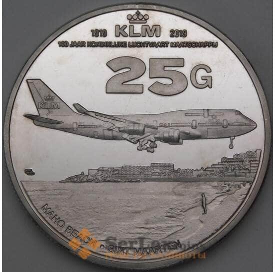 Синт Маартен 25 гульденов 2017 Prooflike UNUSUAL Самолет арт. 28973