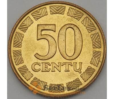 Монета Литва 50 центов 1998 КМ108 aUNC арт. 18802