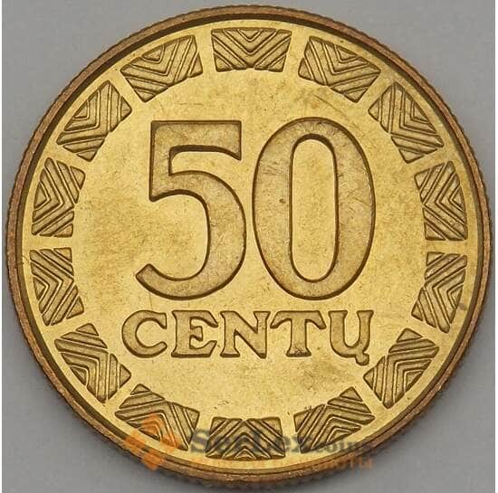 Литва 50 центов 1998 КМ108 aUNC арт. 18802