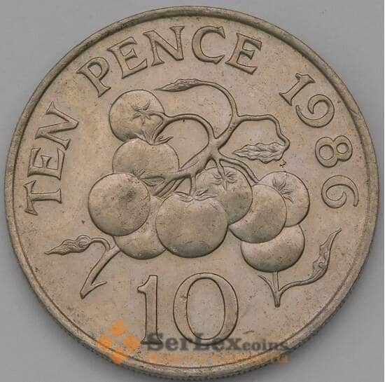 Гернси 10 пенсов 1986 КМ43.1 XF арт. 38104