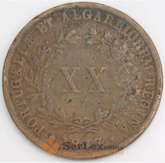 Португалия монета 20 рейс 1847 КМ482  VG арт. 45721