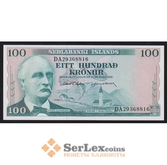 Исландия 100 крон 1961 Р44а(17) UNC арт. 53608