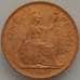 Монета Великобритания 1 пенни 1967 КМ897 UNC (J05.19) арт. 15718