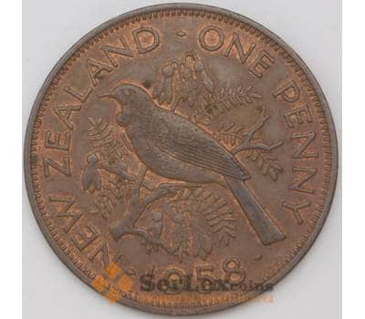 Монета Новая Зеландия 1 пенни 1958 КМ24.2 AU арт. 22774
