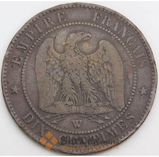 Франция 10 сантимов 1855 W КМ771 F арт. 49408