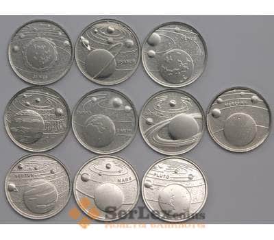 Монета Турция набор монет 1 куруш (10 шт) 2022 UNC Планеты Солнечной системы арт. 40822