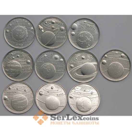 Турция набор монет 1 куруш (10 шт) 2022 UNC Планеты Солнечной системы арт. 40822