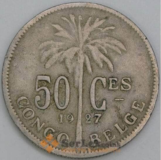 Бельгийское Конго 50 сантимов 1927 КМ22 F DES BELGES арт. 55312