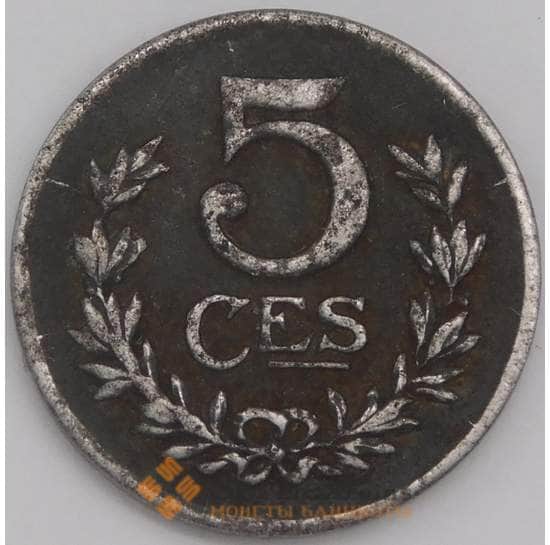 Люксембург монета 5 сантимов 1918 КМ30 VF арт. 43320