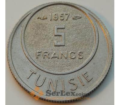 Монета Тунис 5 франков 1957 КМ277 XF-AU арт. 8815