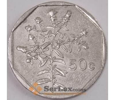 Монета Мальта 50 центов 1991 КМ98 XF Цветок (J05.19) арт. 17858