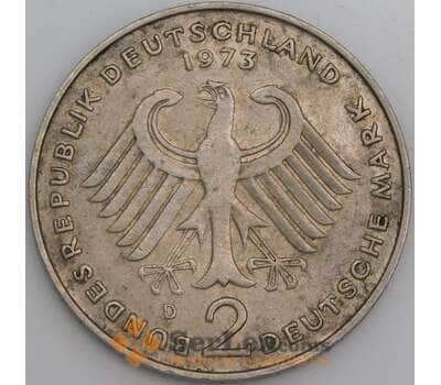 Германия монета 2 марки 1973 D КМ124 XF арт. 45123