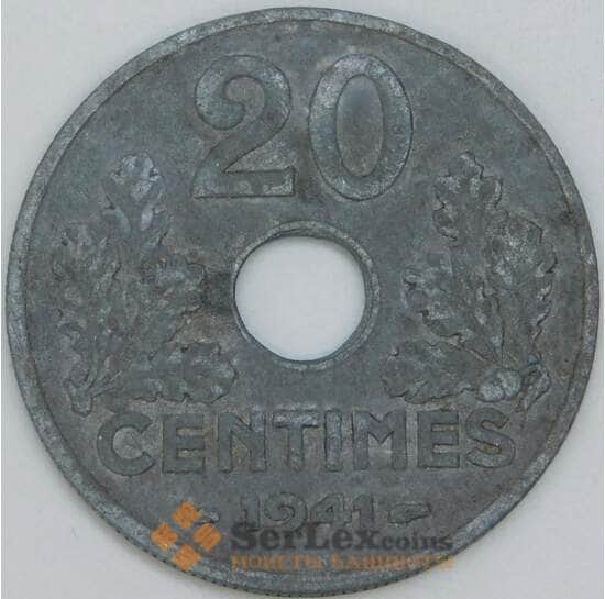 Франция 20 сантимов 1941 КМ900 VF арт. 57049 Франция 20 сантимов 1941 КМ900 VF арт. 57049