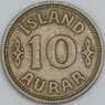 Исландия 10 эйре 1939 КМ1 VF арт. 56617