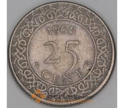 Суринам 25 центов 1966 КМ14 VF арт. 52884