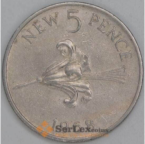 Гернси 5 пенсов 1968 КМ23 VF арт. 54893 Гернси 5 пенсов 1968 КМ23 VF арт. 54893