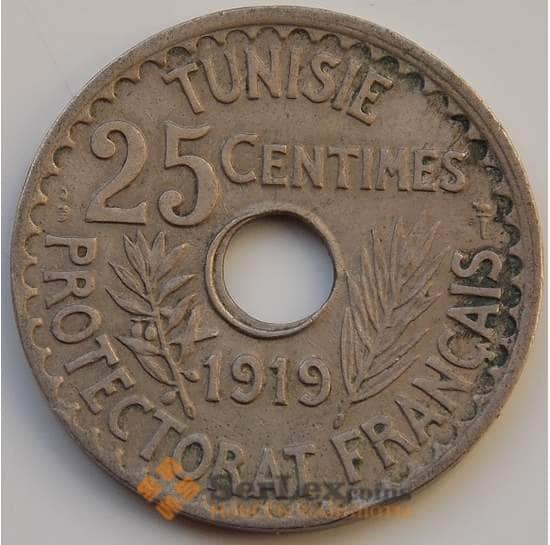 Тунис 25 сантим 1919 КМ244 VF арт. 8303