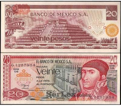 Банкнота Мексика 20 Песо 1977 Р64 UNC арт. 22506