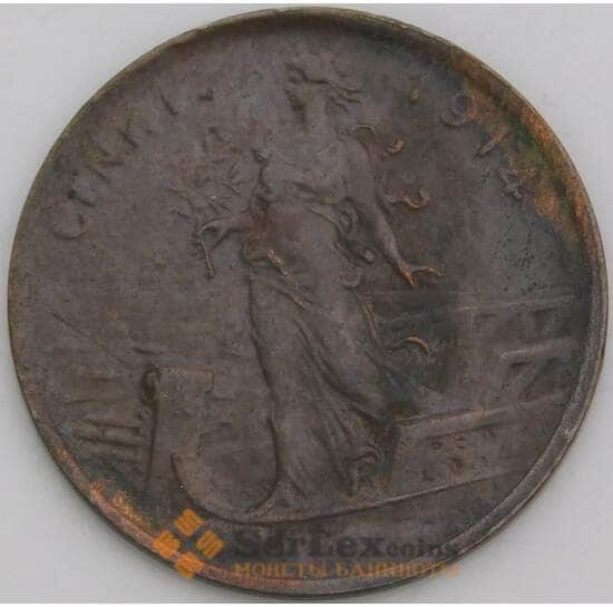Италия монета 1 чентезимо 1914 КМ40 VF арт. 41750