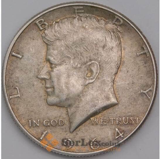 США монета 1/2 доллара 1964 D KM202 XF Кеннеди арт. 43134