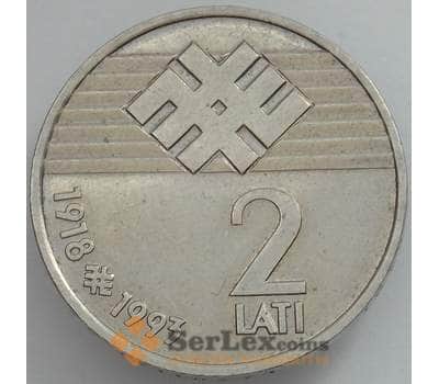 Монета Латвия 2 лата 1993 КМ18 XF Латвийская республика арт. 16576