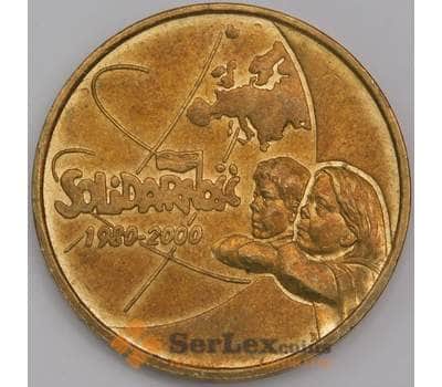 Польша монета 2 злотых 2000 Y394 AU профсоюз Солидарность арт. 42103