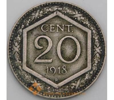 Италия 20 чентезимо 1918 КМ58 VF арт. 51019
