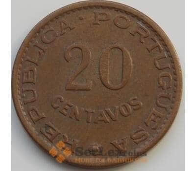 Монета Сан-Томе и Принсипи 20 сентаво 1962 КМ16.1 XF арт. 5332