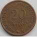 Монета Сан-Томе и Принсипи 20 сентаво 1962 КМ16.1 XF арт. 5332