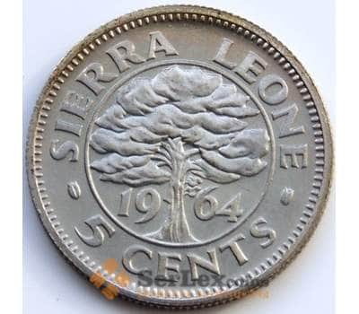Монета Сьерра-Леоне 5 центов 1964 КМ18 PROOF арт. 5334