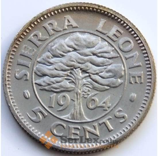 Сьерра-Леоне 5 центов 1964 КМ18 PROOF арт. 5334