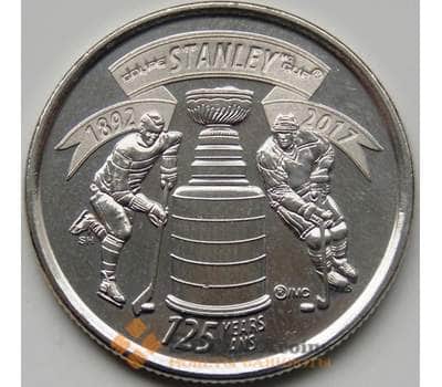 Монета Канада 25 центов 2017 Кубок Стенли 125 летие UNC арт. 5351