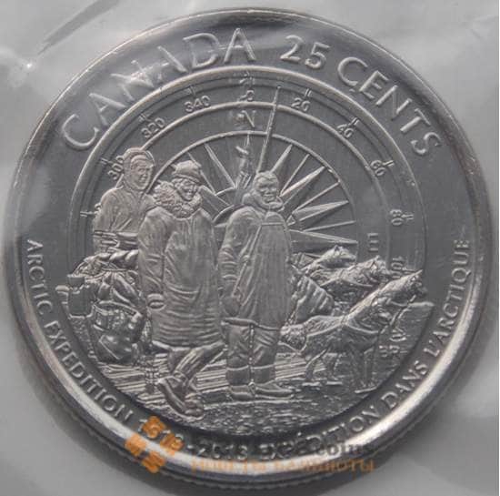 Канада монета 25 центов 2013 Арктическая экспедиция UNC матовые арт. 5360