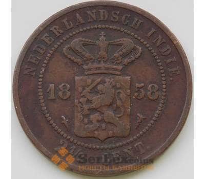 Монета Нидерландская Восточная Индия 2 1/2 цента 1858 КМ308 VF арт. 5380