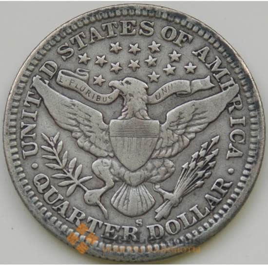 США 1/4 доллара 1909 S КМ114 VF- Серебро арт. 5381