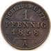 Монета Германия - Шаумбург-Липпе 1 пфенниг 1858 А КМ39 XF арт. 5393