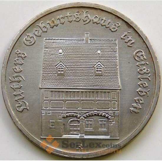 Германия (ГДР) 5 марок 1983 КМ90 AU Домик Лютера арт. 5421