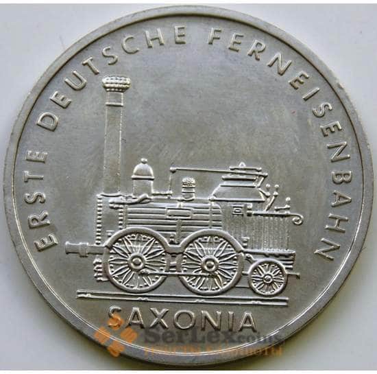 Германия (ГДР) 5 марок 1988 КМ120 AU Саксония Паровоз арт. 5424