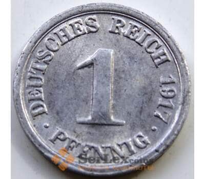 Монета Германия 1 пфенниг 1917 F КМ24 AU арт. 5435