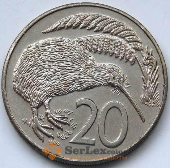 Новая Зеландия монета 20 центов 1989 КМ62 XF арт. 5484