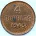 Монета Гернси 4 дубля 1945 КМ13 AU арт. 5498