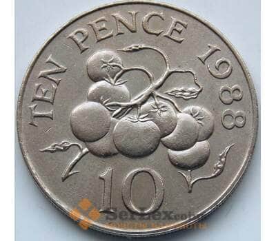 Монета Гернси 10 пенсов 1988 КМ43.1 XF арт. 5503