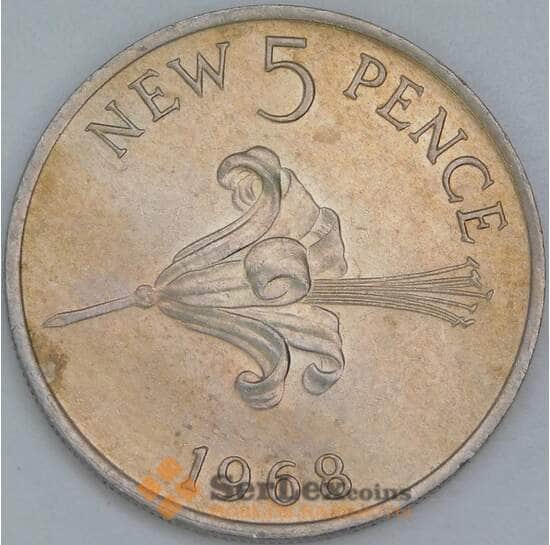 Гернси 5 пенсов 1968 КМ23 AU арт. 5500