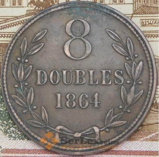 Гернси 8 дублей 1864 КМ7 VF арт. 5518