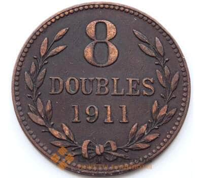 Монета Гернси 8 дублей 1911 КМ7 VF арт. 5519