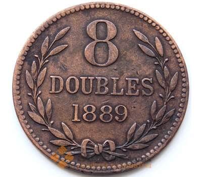 Монета Гернси 8 дублей 1889 КМ7 VF арт. 5523