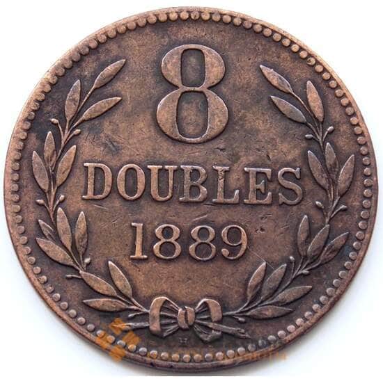 Гернси 8 дублей 1889 КМ7 VF арт. 5523