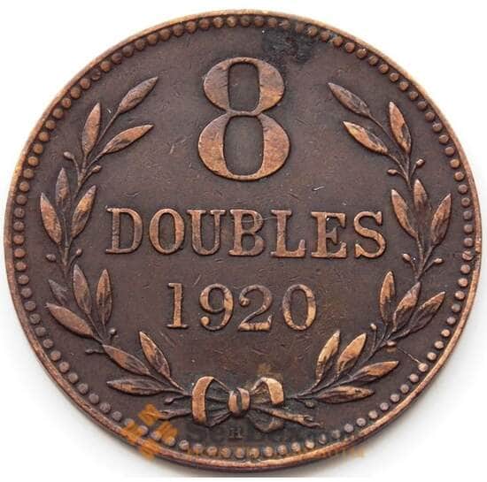 Гернси 8 дублей 1920 КМ14 XF арт. 5529